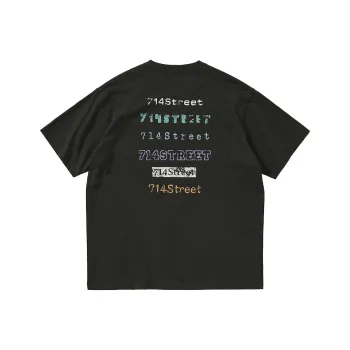 714STREET Couple Set Skin Friendly Heavyweight 100% Cotton Short Sleeved Shirt T Shirt Unisex