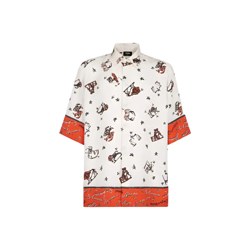 FENDI Shirts Men Orange-0