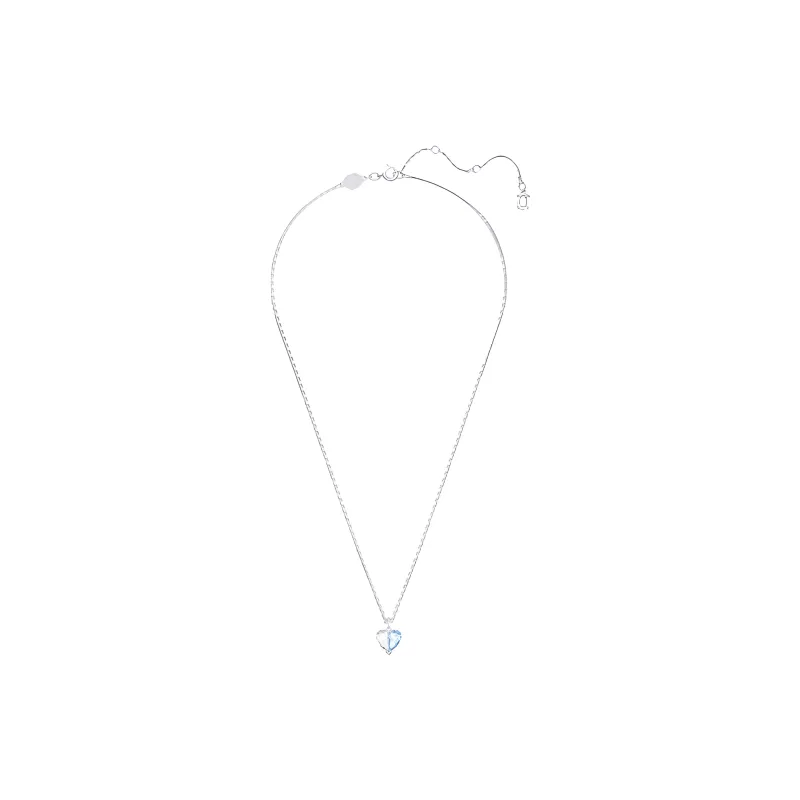 Swarovski Gema 520 Rhodium Plated Necklaces Women's Blue-3