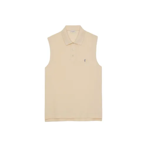 SAINT LAURENT Cassandre Sleeveless Polo Shirt