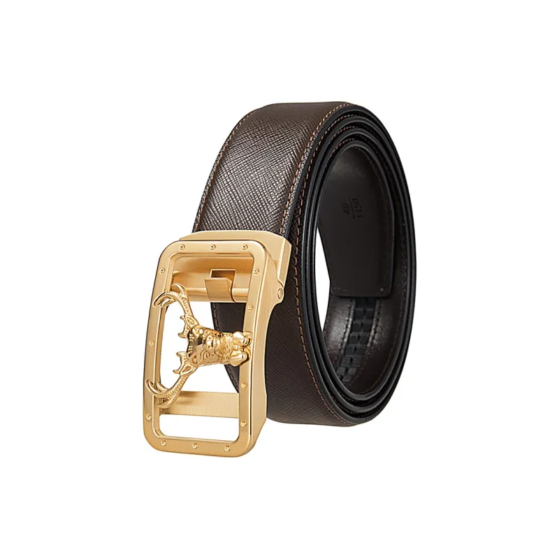 JONNY MOORE Top Grain Cow Leather Belts Men's 3.5cm-4
