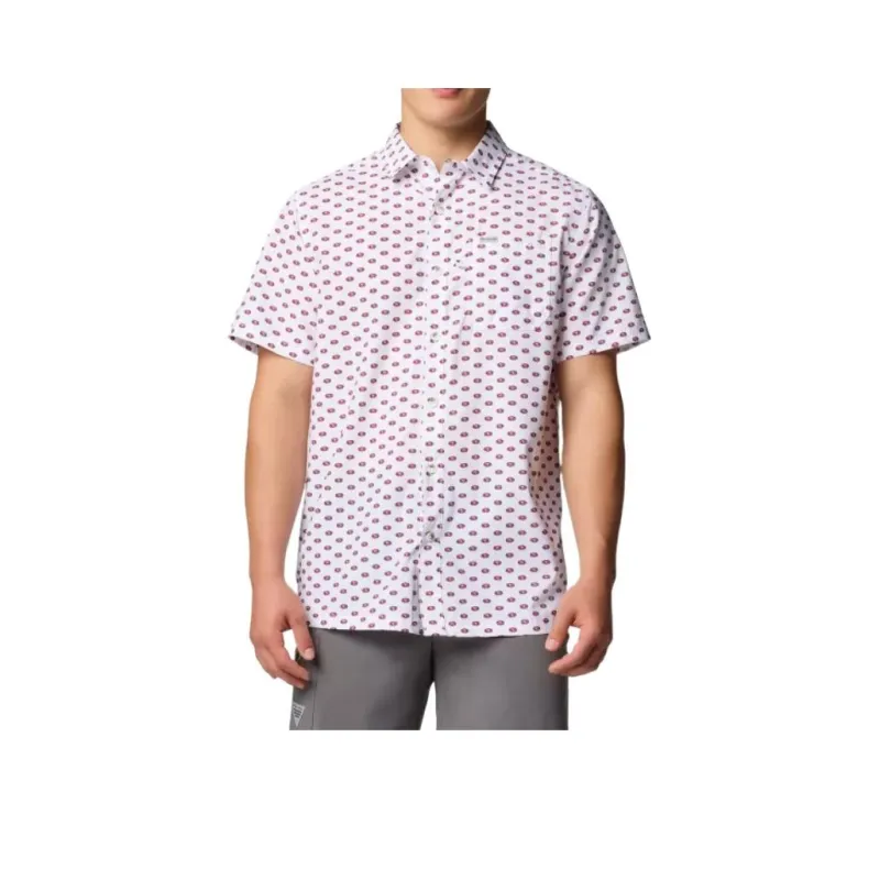 Columbia PFG Slack Tide Short Sleeve Shirt San Francisco Shirt Men's White-0