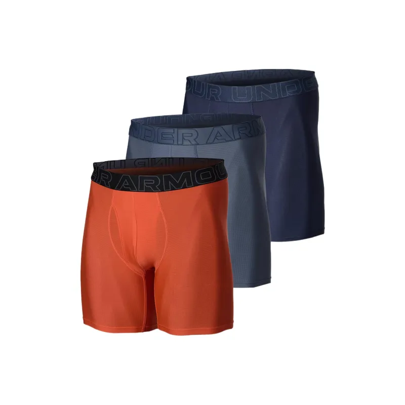 Under Armour PerformanceTech Underpants Men's 3 Pack Flame Red Gravel Color Castle Rock Gray-2