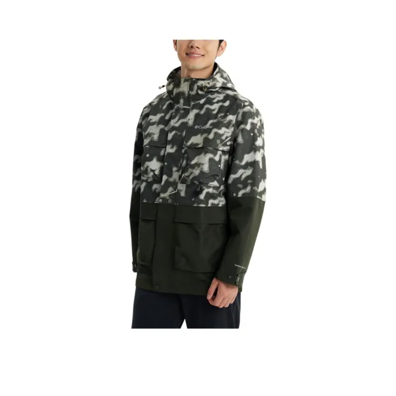 Columbia Transit Hiking Waterproof And Windproof Windbreaker Jacket Men's Green-0