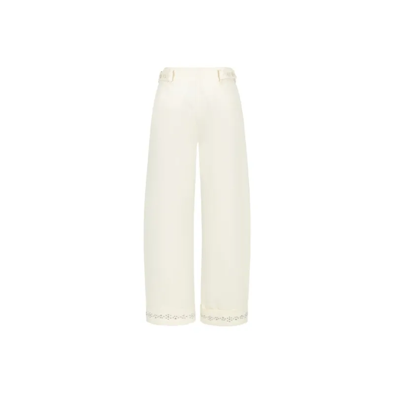 Three Quarters Casual Pants Women's Ecru-1