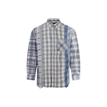 Needles Flannel Shirt Ribbon Wide Reflection Shirt