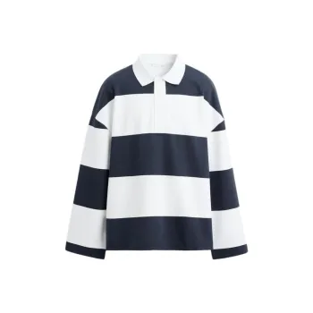 ZARA Polo Shirt Men's White/Sea Blue