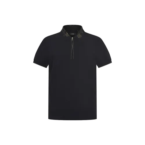 RARE Polo Shirt Short Sleeved T Shirts Men's Black