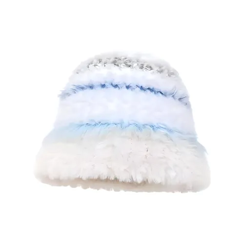 Peach Tea Plush Yarn Bucket Hats Women's