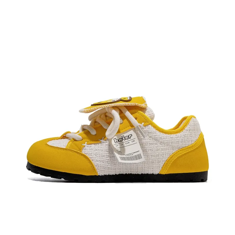 ΛOLUNKΛ Canvas Shoes Women's Low Top Beige/Black/Yellow-7
