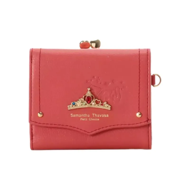 Disney Cow Leather Wallet Women's Red-0