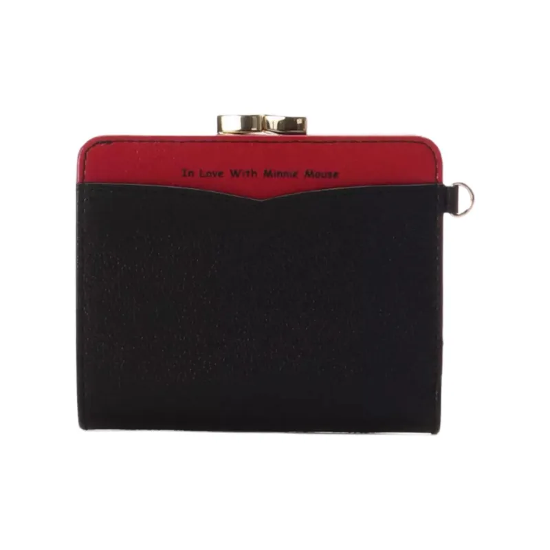 Disney Cow Leather Wallet Women's Black-2