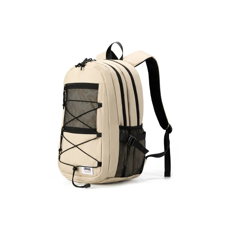 Jeep Nylon Commute Travel Versatile Laptop Bag Backpack, Regular Unisex Khaki/Gray/Black-1