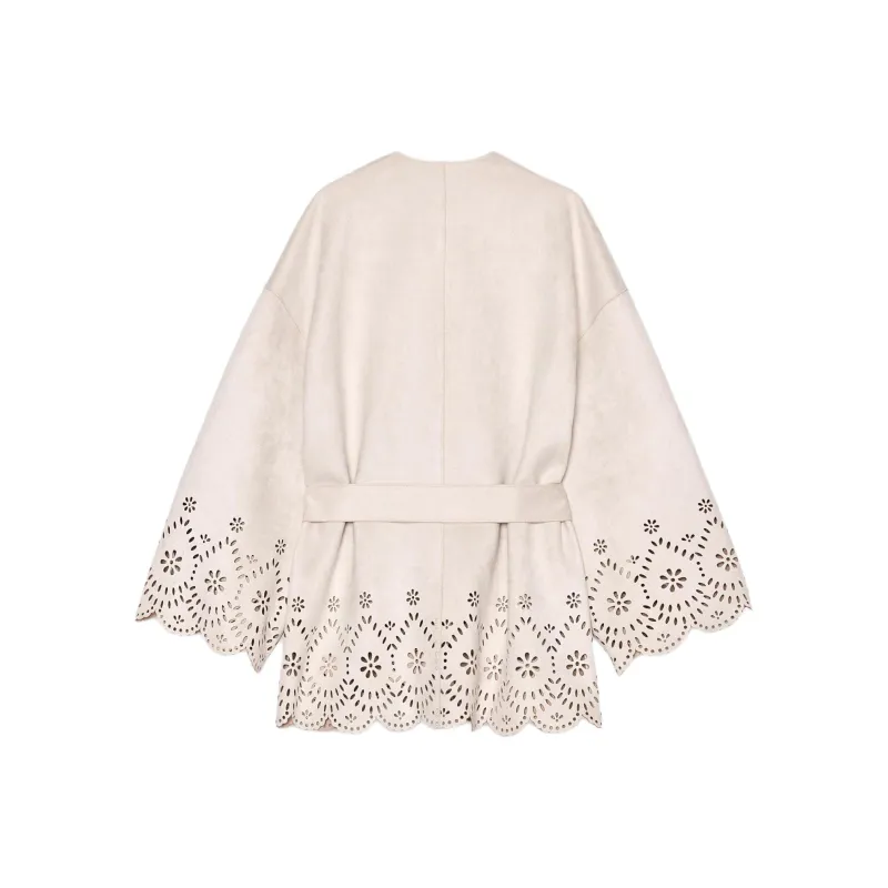 ZARA Trench Coats Women's White-1