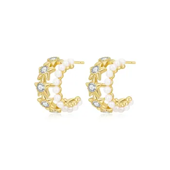 MCK 925 Sterling Silver Needle Earrings Women's