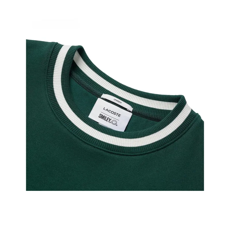 Smiley X LACOSTE Sweatshirts Unisex Dark Green YZP-3