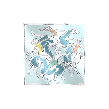 HERMES Silk Scarves Women's Light Blue