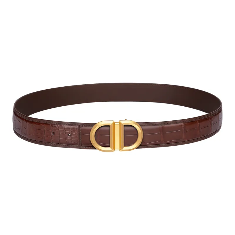 CATELLES Crocodile Leather Belts Men's 3.5cm-10