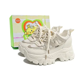 Budding Bear Anti Slip Wear Resistant Breathable Height Increasing Low Top Chunky Sneakers Women's Box