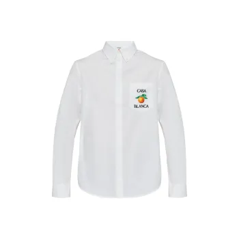 CASABLANCA Orange Embroidered Long Sleeved Shirt
