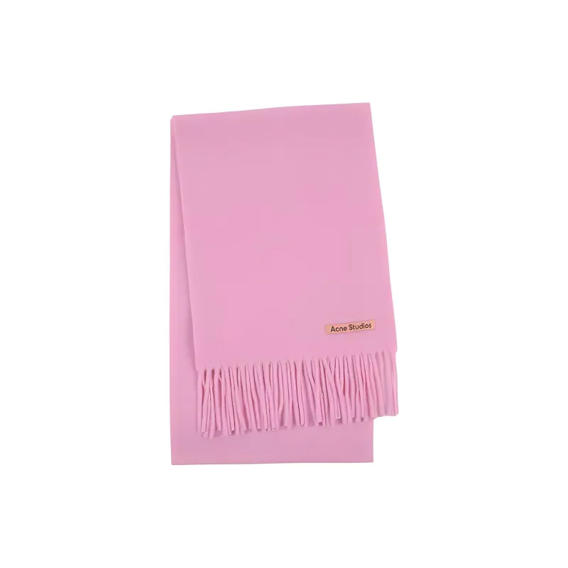 Acne Studios Wool Knit Scarves Unisex Cotton Candy Pink-0