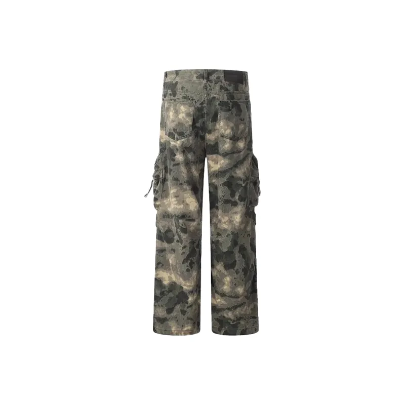 WELTER EXPERIMENT Jeans Unisex Green Camouflage-1