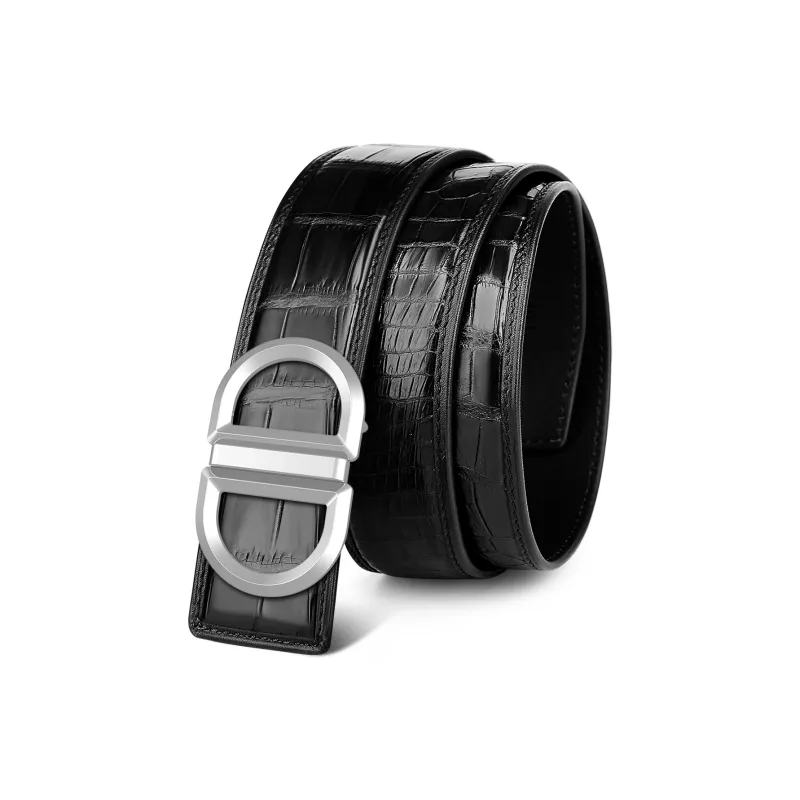 CATELLES Crocodile Leather Belts Men's 3.5cm-2