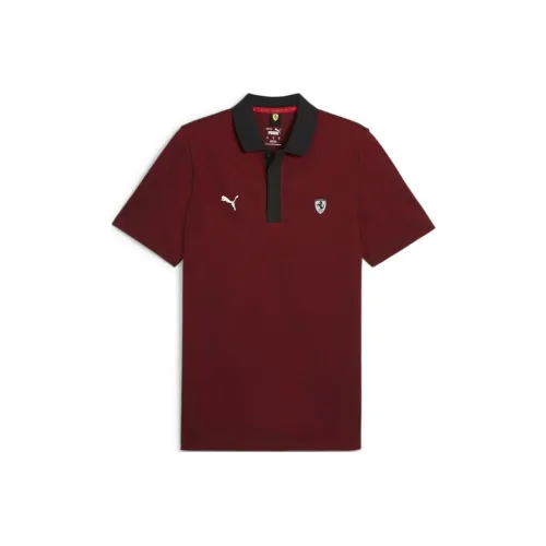 PUMA Polo Shirts Men Burgundy