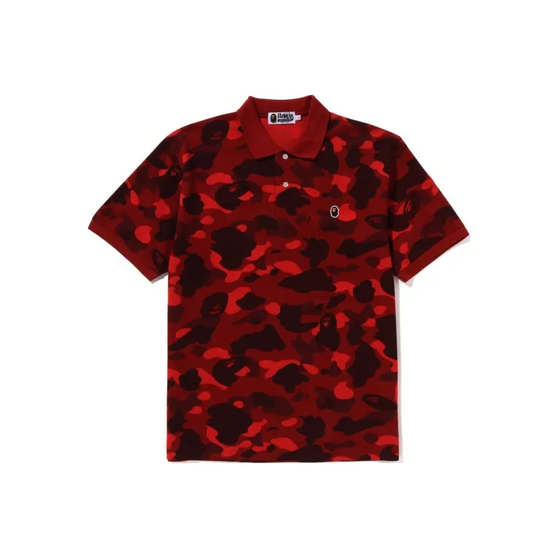 A BATHING APE Color Camo Large Ape Head Polo-2