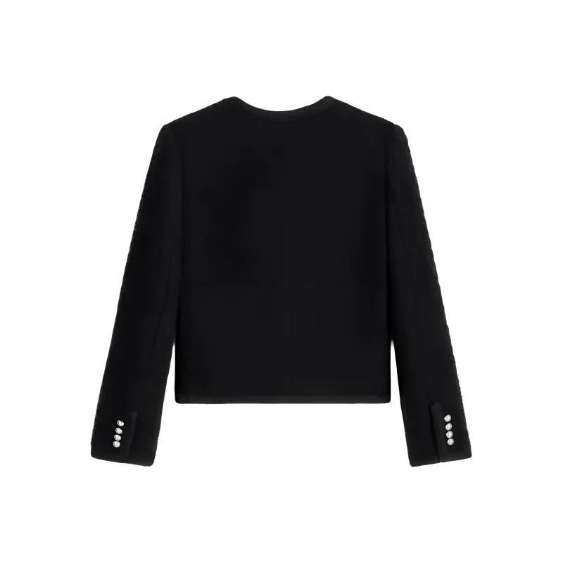 CELINE Buttoned Crewneck Jacket-1