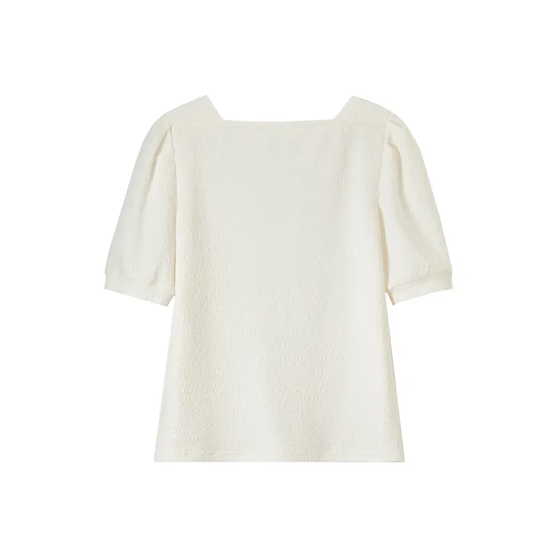 SENTUBILA Puff Sleeve T Shirt Women's-24