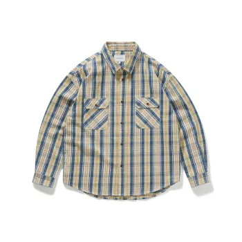 714STREET Shirt Unisex Blue Yellow Plaid