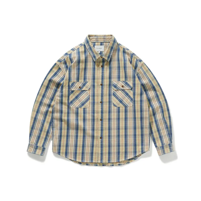 714STREET Shirt Unisex Blue Yellow Plaid-0