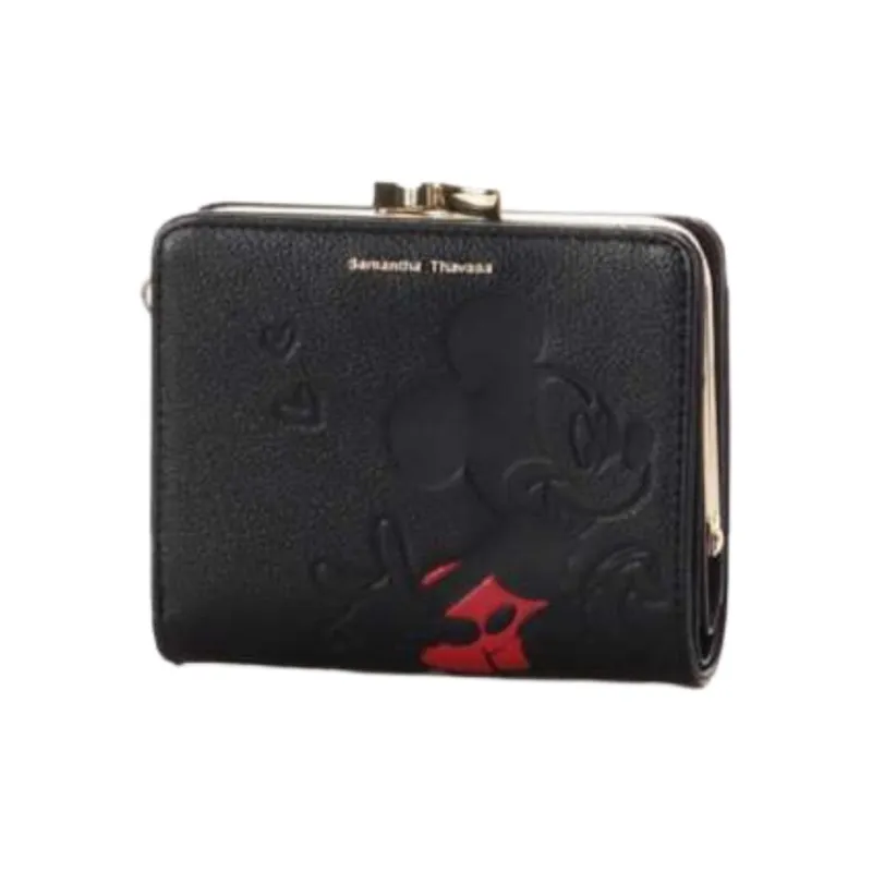 Disney Cow Leather Wallet Women's Black-1