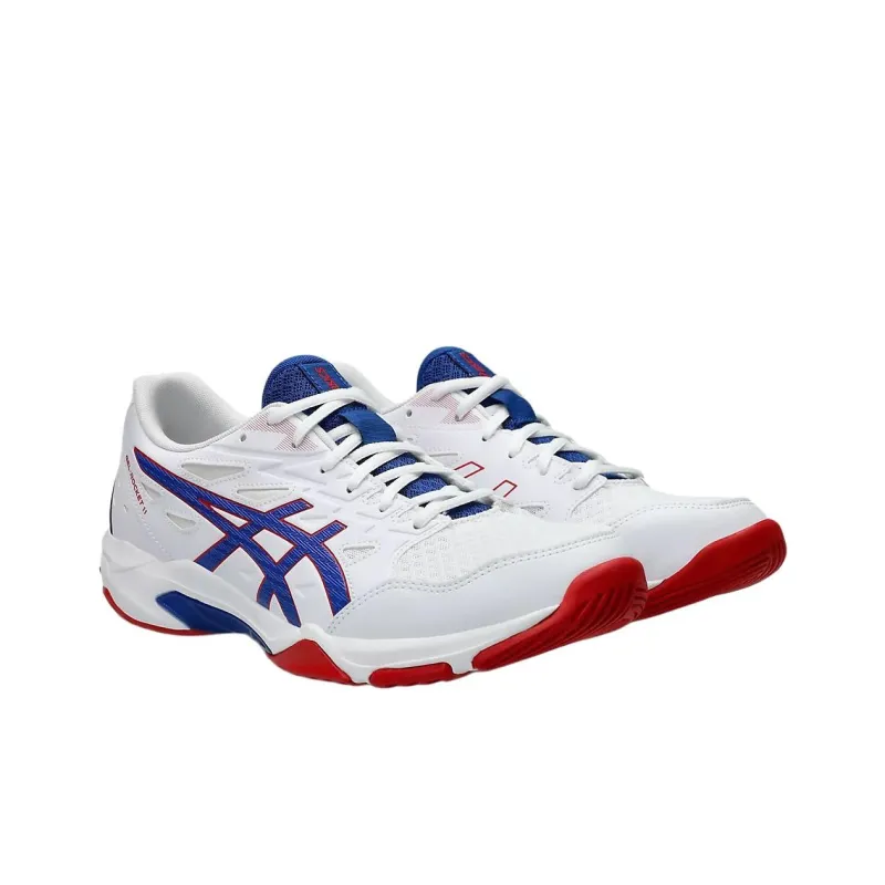 Asics Gel Rocket 11 Anti Slip Wear Resistant Low Top Training Shoes Men's White Blue-1