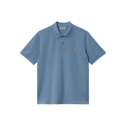 Carhartt WIP SS24 S/S Chase Pique Polo Shirt Men's Blue