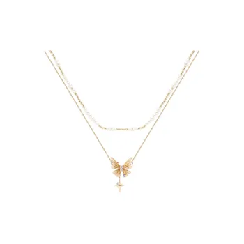 KING OF BLING Alloy, Glass, Oil Drip, Faux Pearl Necklaces Women's