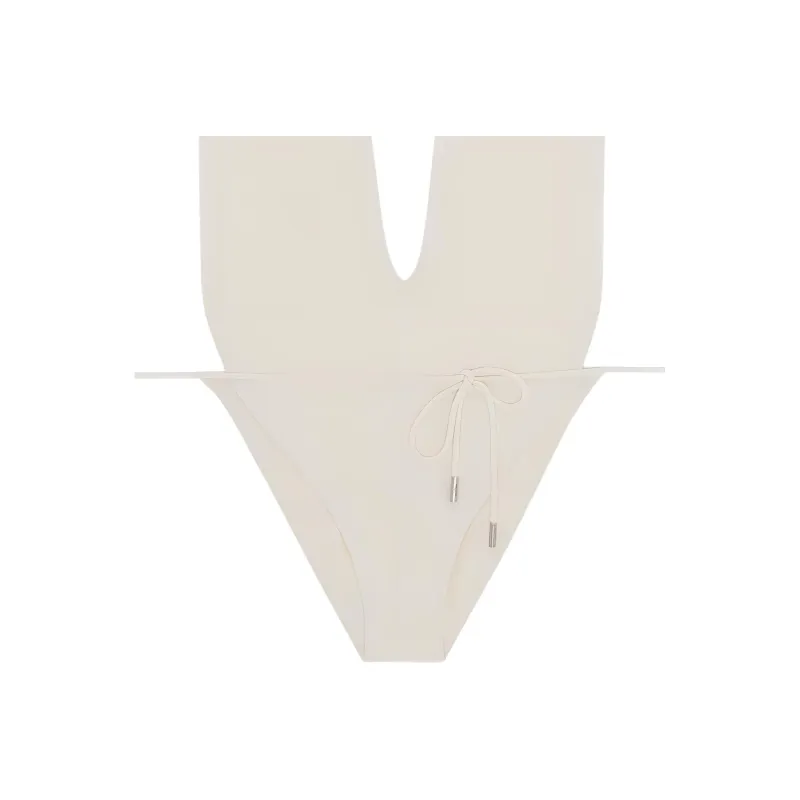SAINT LAURENT Backless V Halter Swimsuit-4