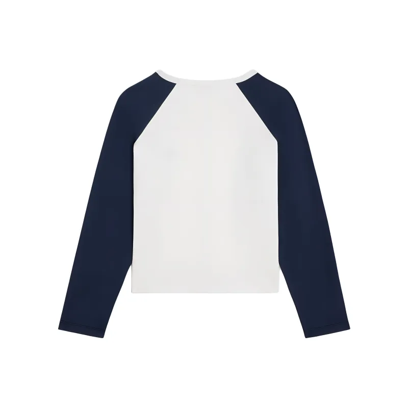 CELINE Triomphe Raglan Sleeve T Shirt Women's White Blue-1