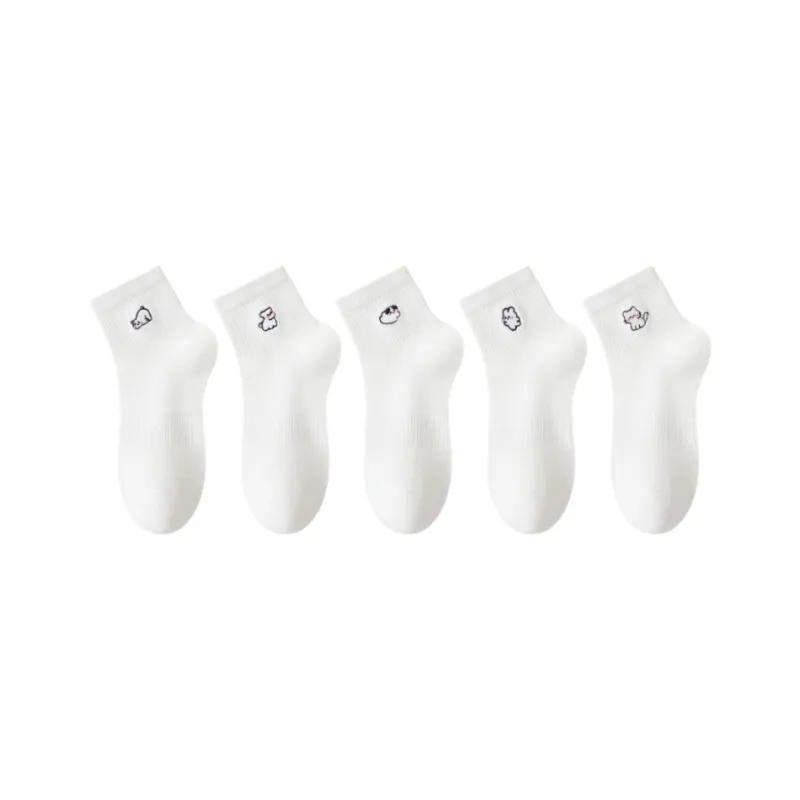 MIIOW Mid Calf Socks Women's 5 Pack-24