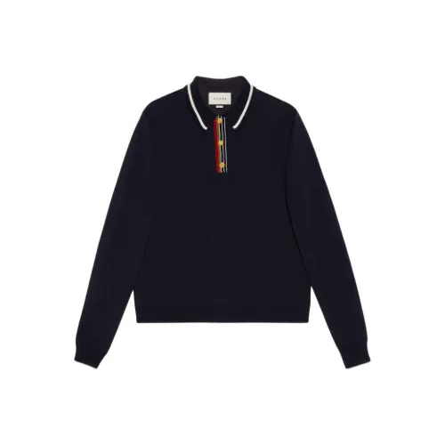 GUCCI Polo Shirt Men's Marine Blue