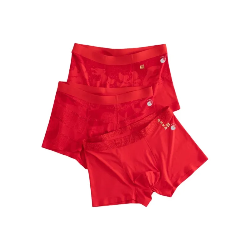 LUYOUYE Underpants Men's 3 Pack Red-0