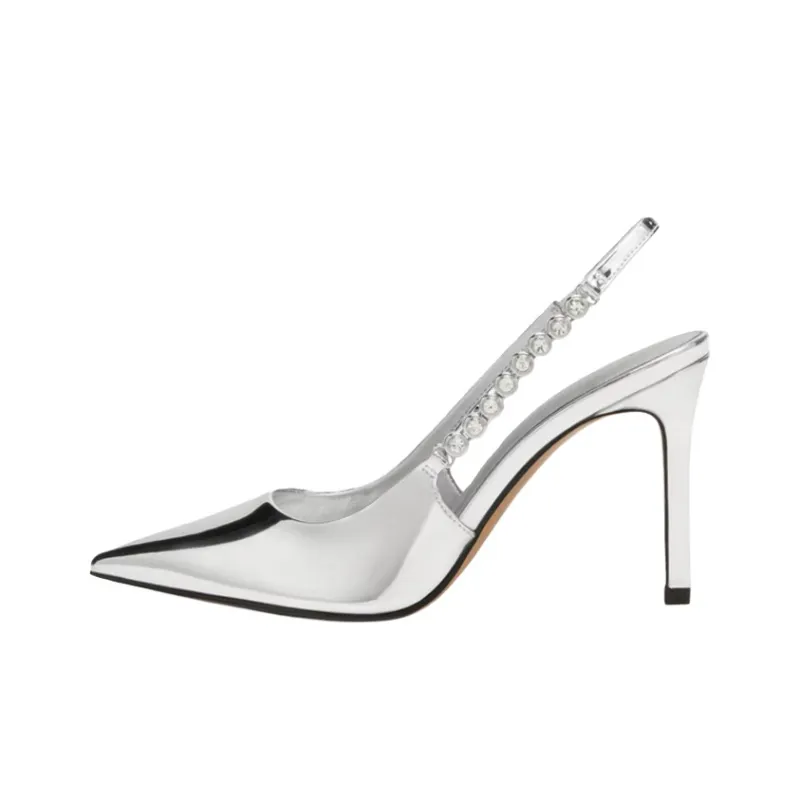 Dawei's House High Heels Women's Silver-8