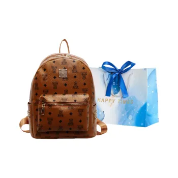 ROUNDOT PU Backpack Regular Women's Ecru/Black/Brown