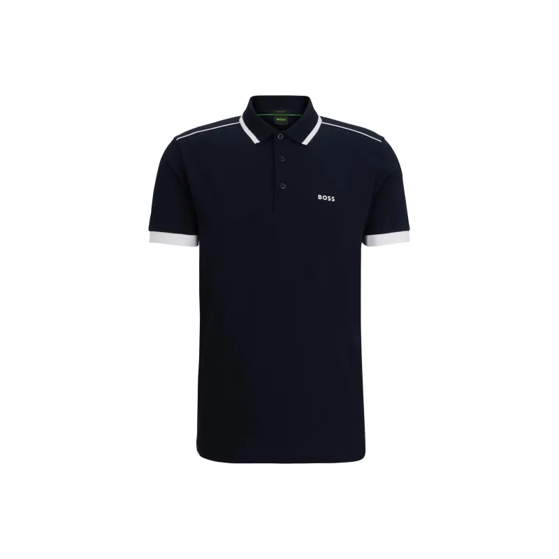 HUGO BOSS Logo print Cotton Polo Shirt-0