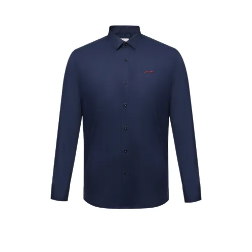 DANIEL HECHTER Shirt Spring Fall Men's Dark Royal Blue