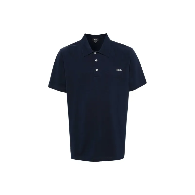 A.P.C . Logo Embroidered Short Sleeved Polo Shirt-0