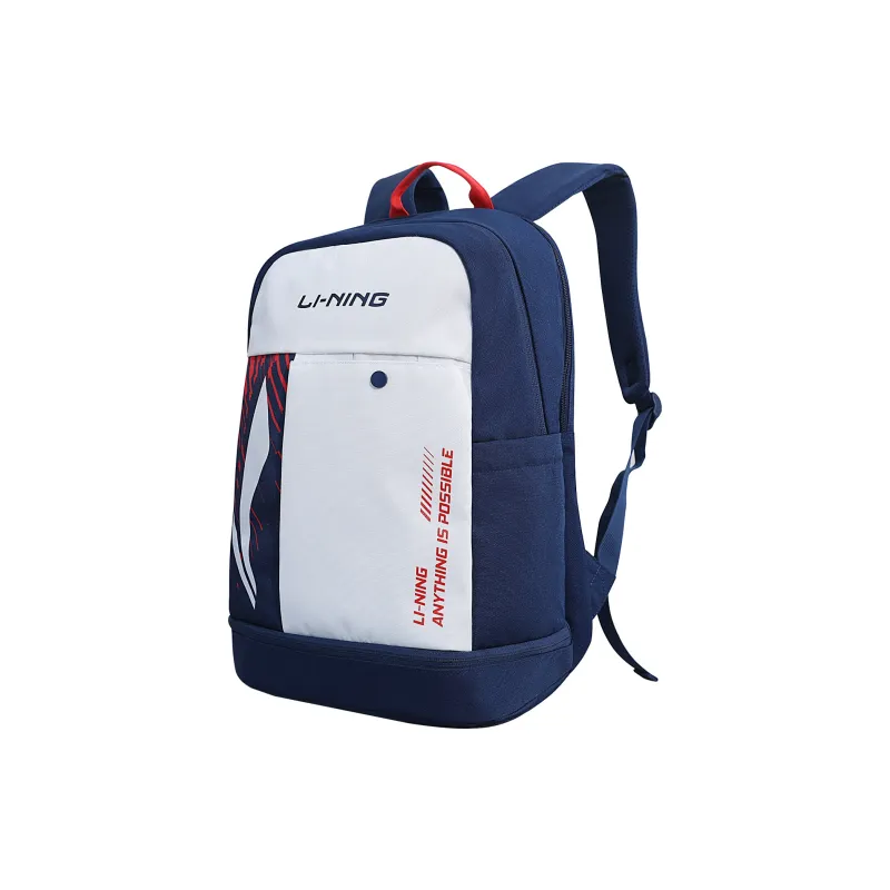LiNing Badminton Series Polyester Backpack Regular Unisex White & Blue-2