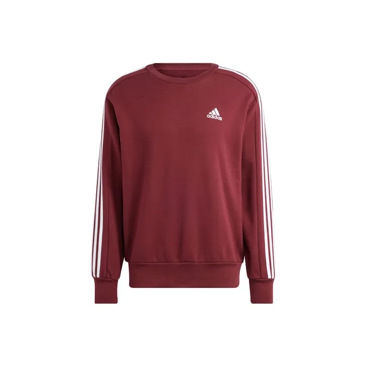 Adidas Essential Essentials French Terry 3-Stripes Sweatshirt Sweatshirt Men's Contour Red-0