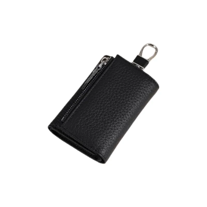 Tong Tong Rabbit Cow Leather Key Pouch Women's Gray/Denim Blue/Brown/Red/Black-4